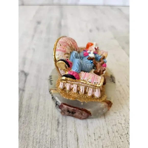 Ron Lee couch clown sleeping‎ dog circus 1998 RARE vintage gold forty winks